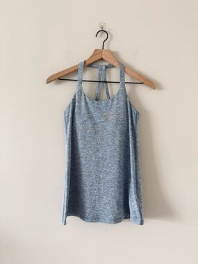GAP Fit Heathered Blue Strappy Athletic Tank Top Size XS